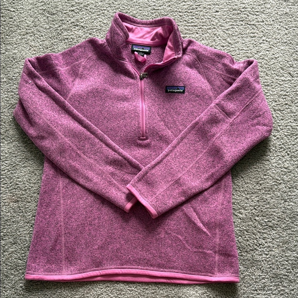 Patagonia Fuchsia Quarter-Zip Fleece size medium